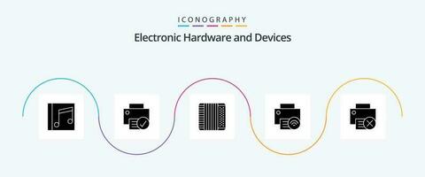 Devices Glyph 5 Icon Pack Including hardware. devices. gadget. computers. instrument vector