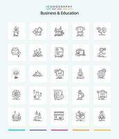 Creative Business And Education 25 OutLine icon pack  Such As card. security. dollar. money. banking vector