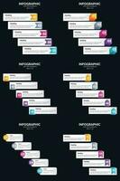 plantilla de diapositiva de presentación del paquete de infografías vectoriales 6 diagramas de ciclo de 5 pasos y líneas de tiempo vector