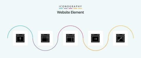 Website Element Glyph 5 Icon Pack Including . website. website. draw. website vector