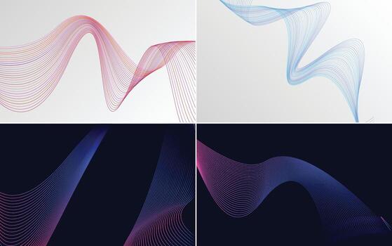 paquete de fondo de presentación abstracta de curva de onda moderna vector