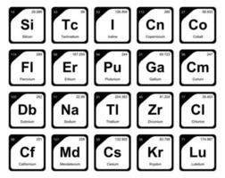 diseño de paquete de iconos de 20 tablas preiodicas de los elementos vector