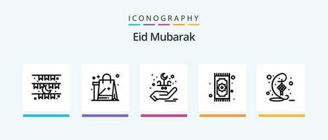 Eid Mubarak Line 5 Icon Pack Including muslims. mubarak. birthday. eid. eid. Creative Icons Design vector