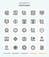 Creative Help And Support 25 OutLine icon pack  Such As information. help. speech bubble. help. center vector