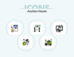 Auction Line Filled Icon Pack 5 Icon Design. rules global. laws. search. judge hammer. auction vector