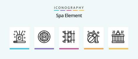 Spa Element Line 5 Icon Pack Including . temperature. spa. mercury. spa. Creative Icons Design vector