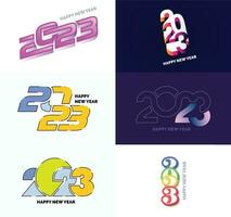 Big Set of 2023 Happy New Year logo text design 2023 number design template vector