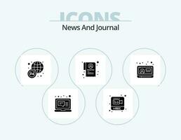 News Glyph Icon Pack 5 Icon Design. . video. world wide. play. wanted vector