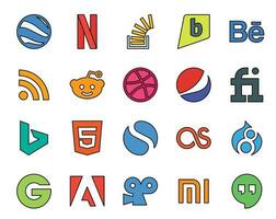 20 Social Media Icon Pack Including drupal simple rss html fiverr vector