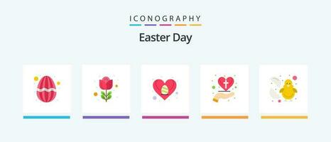 Easter Flat 5 Icon Pack Including baby. christian. easter. celebration. hand. Creative Icons Design vector