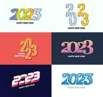 Big Collection of 2023 Happy New Year symbols Cover of business diary for 2023 with wishes vector