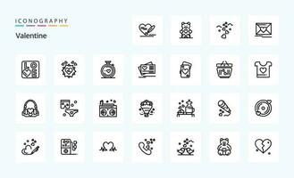 25 Valentine Line icon pack vector