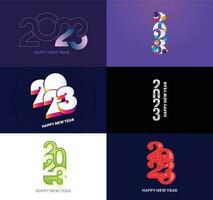 gran conjunto de 2023 feliz año nuevo diseño de texto de logotipo plantilla de diseño de número 2023 vector