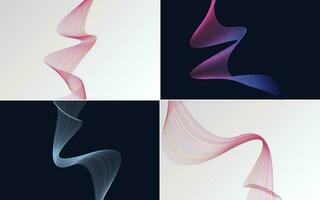 Collection of geometric minimal lines pattern set vector