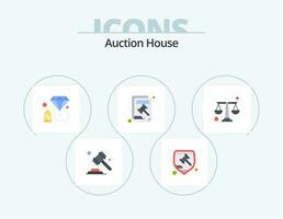 Auction Flat Icon Pack 5 Icon Design. court hammer. blog. lawyer. article. investment vector