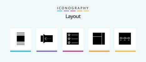 Layout Glyph 5 Icon Pack Including . grid. wizard. Creative Icons Design vector