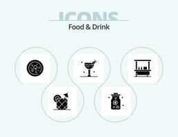comida y bebida glifo icono paquete 5 5 icono diseño. . alimento. beber. vector