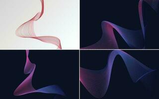 paquete de fondo de presentación abstracta de curva de onda moderna vector