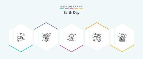 Earth Day 25 Line icon pack including green. earth. web. award. save vector