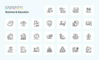 25 Business And Education Line icon pack vector