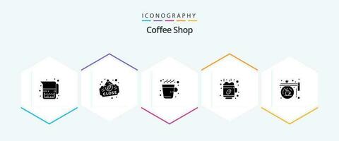 Coffee Shop 25 Glyph icon pack including coffee. cup. coffee. coffee. hot vector