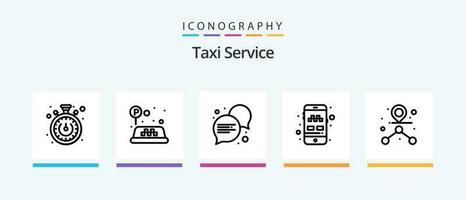 Taxi Service Line 5 Icon Pack Including . online cab booking. mobile. book cab. conversation. Creative Icons Design vector