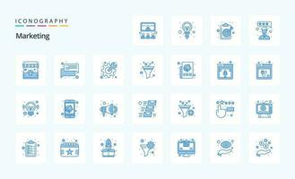 25 Marketing Blue icon pack vector