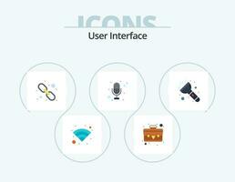 User Interface Flat Icon Pack 5 Icon Design. . torch. web. light. voice vector