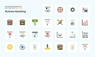 25 Business Marketing Flat color icon pack vector