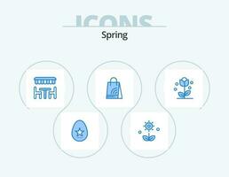Spring Blue Icon Pack 5 Icon Design. . nature. bag. flower. flora vector