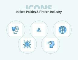 Naked Politics And Fintech Industry Blue Icon Pack 5 Icon Design. interest. gold. shield. fund. security vector