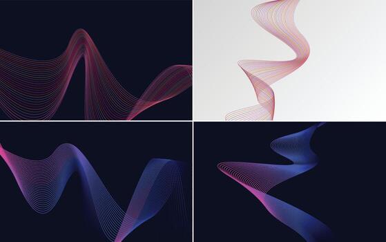 paquete de fondo de presentación abstracta de curva de onda moderna vector