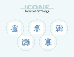Internet Of Things Blue Icon Pack 5 Icon Design. internet. wifi. home network. iot. internet vector