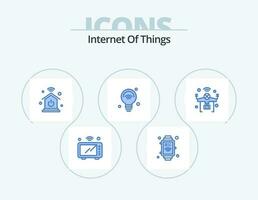 Internet Of Things Blue Icon Pack 5 Icon Design. internet. wifi. home network. iot. internet vector