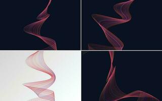 Collection of geometric minimal lines pattern set vector