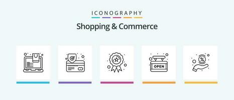 compras y comercio línea 5 5 icono paquete incluso entrante llamar. escáner. bolsa. escanear. móvil. creativo íconos diseño vector