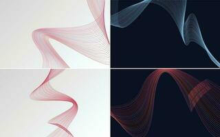 Collection of geometric minimal lines pattern set vector