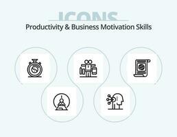 Productivity And Business Motivation Skills Line Icon Pack 5 Icon Design. human. assortment. tasks. abilities. work vector