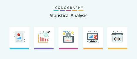 Statistical Analysis Flat 5 Icon Pack Including . data visualization. online evaluation. data analysis. online evaluation. Creative Icons Design vector