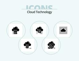nube tecnología glifo icono paquete 5 5 icono diseño. flecha. datos. datos. nube. nube vector