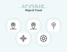 Maps and Travel Line Icon Pack 5 Icon Design. . beach. vacation vector