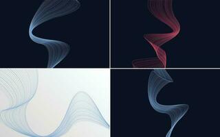 Collection of geometric minimal lines pattern set vector