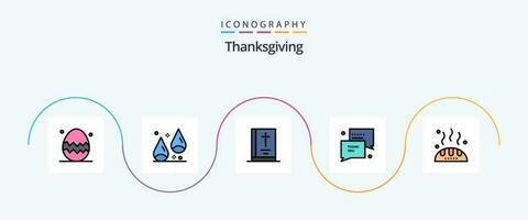 Thanks Giving Line Filled Flat 5 Icon Pack Including thanks. sms. bible. thanksgiving. thank vector