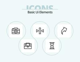 básico ui elementos línea icono paquete 5 5 icono diseño. mover. flecha. vaso. reloj. hora vector