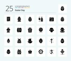 Easter 25 Solid Glyph icon pack including easter. date. glass. easter. calender vector