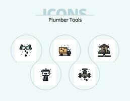 Plumber Line Filled Icon Pack 5 Icon Design. system. plumber. system. mechanical. plumbing vector