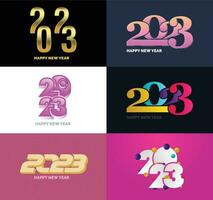 Big Set of 2023 Happy New Year logo text design 2023 number design template vector