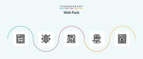 Web Pack Line 5 Icon Pack Including best website. phone. browser. mobile. web vector