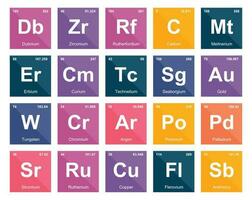 20 Preiodic table of the elements Icon Pack Design vector