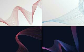 Collection of geometric minimal lines pattern set vector
